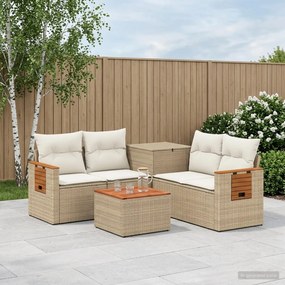 vidaXL Σετ Καναπέ 6 τμχ. Μπεζ και Κρέμ 55 x 55 x 37 εκ
