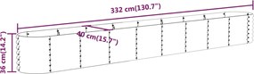 vidaXL Ζαρντινιέρα Ασημί 332x40x36 εκ. Γαλβανισμένος χάλυβας