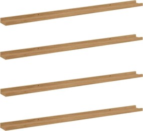 vidaXL Ράφι Τοίχου 4 τμχ. Καφέ 115 x 9 x 3 cm Επεξεργασμένο Ξύλο