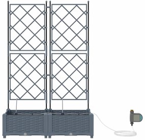 vidaXL Ζαρντινιέρες κήπου Ανοιχτό γκρι 80 x 40 x 126 cm Ατσάλι