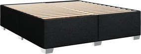 vidaXL Κρεβάτι Boxspring με Στρώμα Μαύρο 200x200 εκ. Υφασμάτινο