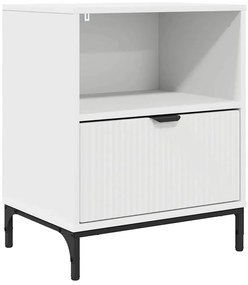 vidaXL Κομοδίνο με συρτάρι Λευκό 49 x 36 x 61 εκ Επεξεργασμένο ξύλο