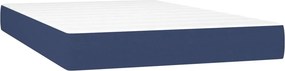 vidaXL Κρεβάτι Boxspring με Στρώμα Μπλε 120x200 εκ. Υφασμάτινο