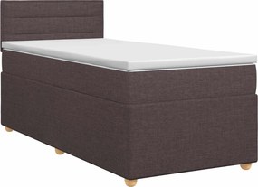 vidaXL Κρεβάτι box spring με στρώμα Σκούρο Καφέ 90 x 190 cm Ύφασμα