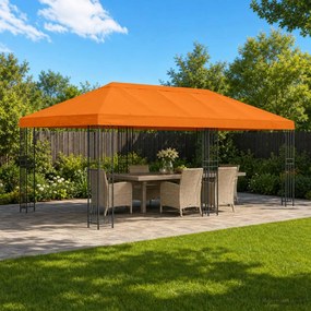 vidaXL Κάλυψη Σκηνής Γκαζebo 6 x 3 m Πορτοκαλί Πολυεστέρας 190