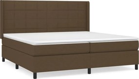 vidaXL Κρεβάτι Boxspring με Στρώμα Σκούρο Καφέ 200x200 εκ. Υφασμάτινο