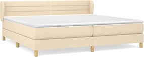 vidaXL Κρεβάτι Boxspring με Στρώμα Κρεμ 200x200 εκ. Υφασμάτινο