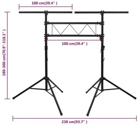 ΒΑΣΗ ΦΩΤΙΣΜΟΥ ΜΑΥΡΗ 238 X 115 X (180-300) ΕΚ. ΑΤΣΑΛΙΝΗ 70180