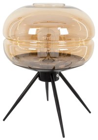 00737 GloboStar® GLOBOSTAR® JAVAN 00737 Μοντέρνο Επιτραπέζιο Φωτιστικό Πορτατίφ με Ντουί 1 x E27 AC 220-240V IP20 - Μελί &amp; Μαύρο - Μ30 x Π30 x Y19cm