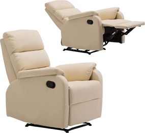 COMFORT Πολυθρόνα Relax Σαλονιού - Καθιστικού, PU Μπεζ   1τμχ