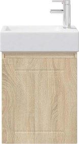 vidaXL Μονάδα μπάνιου με βρύση Sonoma Δρυς 45,5 x 25,5 x 84 εκ