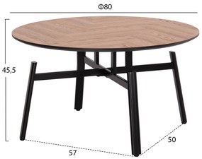 ΣΕΤ 2ΤΜΧ ΤΡΑΠΕΖΙΑ ΣΑΛΟΝΙΟΥ NORTON HM21088 MDF-ΜΕΤΑΛΛΟ Φ80εκ &amp; Φ45εκ