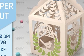 Σετ των 3 Intra απο ξύλο plywood 3mm-4mm πάχος Box Paper Cut . Τρισδιάστατη χάρτινη κοπή σε κουτί δώρου Δίασταση 10x10 cm INTRAFABR-90263294