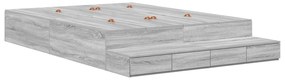 vidaXL Κρεβάτι Αποθήκευσης Γκρι Σονομά 150x200 εκ.