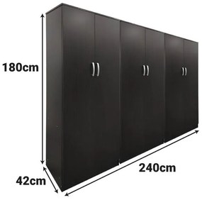 Ντουλάπα εξάφυλλη Lego wenge 240x42x180εκ 240x42x180 εκ.