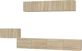 vidaXL Σετ Επίπλων Τηλεόρασης 5 Τεμαχίων Sonoma Δρυς Επεξ. Ξύλο