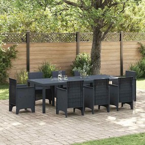 vidaXL Τραπέζι Κήπου Ανθρακί 250x100x73 εκ - Πολυ Ράτταν