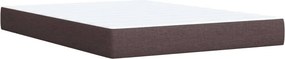 vidaXL Κρεβάτι Boxspring με Στρώμα Σκούρο Καφέ 140x200 εκ Υφασμάτινο