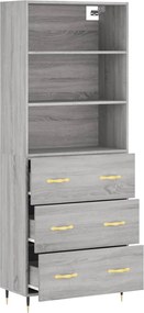 vidaXL Ντουλάπι Γκρι Sonoma 69,5 x 34 x 180 εκ. Επεξεργασμένο Ξύλο