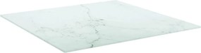 vidaXL Επιφάνεια Τραπεζιού Λευκή 60x60εκ 6 χιλ Ψημ. Γυαλί Μαρμ. Σχέδιο