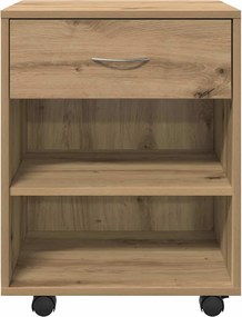 vidaXL Ντουλάπι Τροχήλατο Αρτισιανή Δρυς 46x36x59 εκ. Επεξεργ. Ξύλο