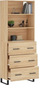 vidaXL Ντουλάπι Sonoma δρυς 69,5 x 34 x 180 εκ. από Επεξεργασμένο Ξύλο