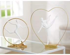 Διακοσμητικό ArteLibre Ζευγάρι Χορεύει Σε Καρδιά Λευκό/Χρυσό Polyresin 5.5x29x29cm