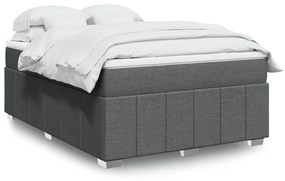 vidaXL Κρεβάτι Boxspring με Στρώμα Σκούρο Γκρι 140x190 εκ. Υφασμάτινο