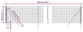 vidaXL Συρματόπλεγμα Περίφραξης Πράσινο 0,8x25 μ. Γαλβανισμένο Ατσάλι