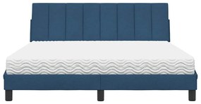 vidaXL Κρεβάτι Μπλε 160x200 εκ. Υφασμάτινο