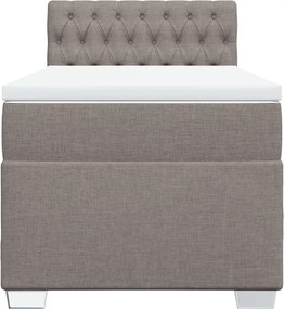 vidaXL Κρεβάτι Boxspring με Στρώμα Taupe 80x200 εκ. Υφασμάτινο