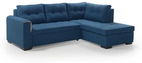 Γωνιακός καναπές κρεβάτι, Delant μπλε με αποθηκευτικό χώρο 247x88x174cm Δεξιά γωνία – VER-TED-044