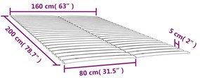 vidaXL Τελάρα Κρεβατιού με 48 Σανίδες 2 Τεμ. 80 x 200 εκ.