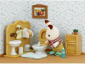 Εικόνες σε δράση Sylvanian Families Chocolate Rabbit and Toilet Set