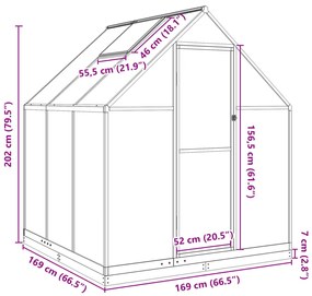 ΘΕΡΜΟΚΗΠΙΟ ΜΕ ΠΛΑΙΣΙΟ ΒΑΣΗΣ ΑΝΘΡΑΚΙ 169X169X202 ΕΚ. ΑΛΟΥΜΙΝΙΟ 4005833