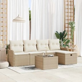 vidaXL Σετ Καναπέ Κήπου 6 pcs μπεζ και κρεμ 231 x 117 x 85 εκ