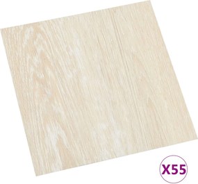 vidaXL Πλάκες Δαπέδου 55 pcs Μπεζ 5,11 τ.μ. PVC
