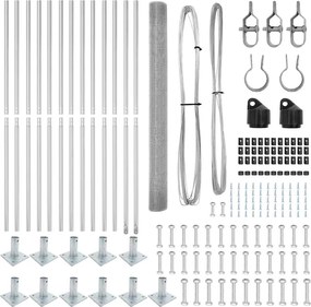vidaXL Στύλος Περιφράξεων Ασημί 25 x 1,5 μ (16 x 16 χλστ. πλέγμα)