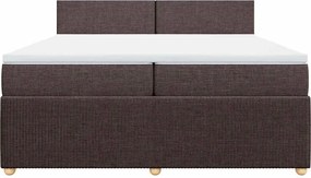 vidaXL Κρεβάτι Boxspring με Στρώμα Σκούρο Καφέ 200x200 εκ. Υφασμάτινο