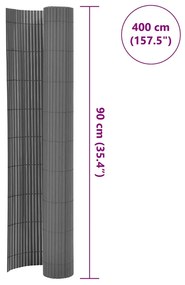 vidaXL Περίφραξη Κήπου Διπλής Όψης Γκρι 90 x 400 εκ.