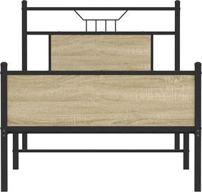 vidaXL Πλαίσιο Κρεβ. Χωρ. Στρώμα Sonoma Δρυς 90x200 εκ. Επεξ. Ξύλο