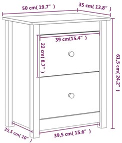 ΚΟΜΟΔΙΝΟ ΚΑΦΕ ΜΕΛΙ 50 X 35 X 61,5 ΕΚ. ΑΠΟ ΜΑΣΙΦ ΞΥΛΟ ΠΕΥΚΟΥ 813685