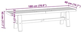 ΠΑΓΚΟΣ ΤΡΑΠΕΖΑΡΙΑΣ NOAIN ΜΕ ΠΟΔΙΑ ΣΧΗΜΑΤΟΣ Α 180X40X45 CM 4100048