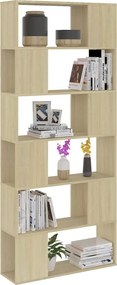vidaXL Βιβλιοθήκη/Διαχωρ. Χώρου Sonoma Δρυς 80x24x186 εκ. Επεξ. Ξύλο