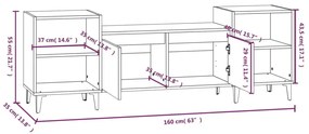 Έπιπλο Τηλεόρασης Καφέ Δρυς 160x35x55 εκ. Επεξεργασμένο Ξύλο - Καφέ