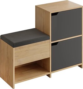 Παπουτσοθήκη Haven Megapap χρώμα sapphire oak - ανθρακί 101x35x80,4εκ.