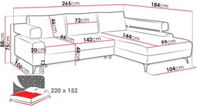 Γωνιακός καναπές Rosa-Gkri Skouro-Δεξιά
