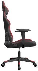 Καρέκλα Gaming Μασάζ Μαύρο/μπορντό από Συνθετικό Δέρμα - Κόκκινο