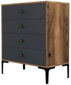 Συρταριέρα Lizbon 845HCT1201 76x40x90,7cm Walnut-Anthracite