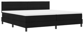 vidaXL Κρεβάτι Box Spring με Στρώμα & LED Μαύρο 200x200 εκ. Υφασμάτινο